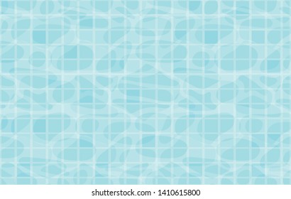 Swimming pool bottom ripple and flow with waves background. Summer party background. Texture of water surface. Overhead view. illustration background. For water polo, swimming competition