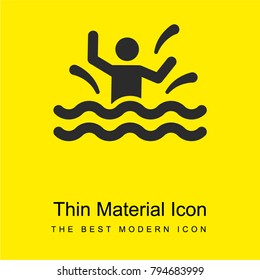 Swimming pool bright yellow material minimal icon or logo design
