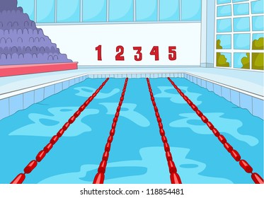 Swimming Pool. Cartoon Background. Vector Illustration EPS 10.