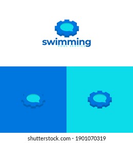 Swimming Pool Chat Logo Design