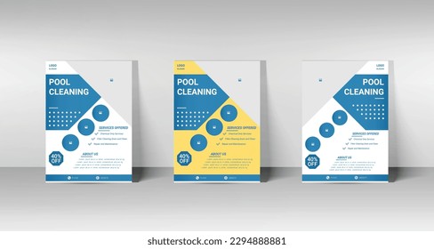 Swimming Pool Cleaning Service Flyer Template. Cleaning Service flyer, poster, banner design. a4 size prin ready file.