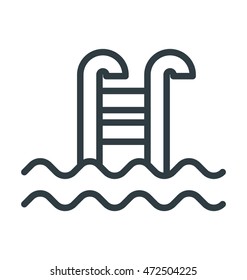 Swimming Pool Colored Vector Icon 