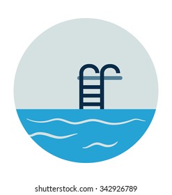 Swimming Pool Colored Vector Illustration 