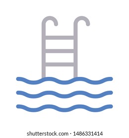 swimming pool colour line vector icon