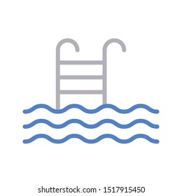 swimming pool colour line vector icon