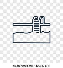 Swimming pool concept vector linear icon isolated on transparent background, Swimming pool concept transparency concept in outline style