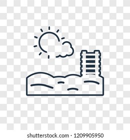 Swimming pool concept vector linear icon isolated on transparent background, Swimming pool concept transparency concept in outline style