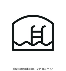 Swimming pool cover isolated icon, swimming pool tent vector symbol with editable stroke