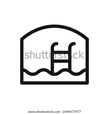 Swimming pool cover isolated icon, swimming pool tent vector symbol with editable stroke