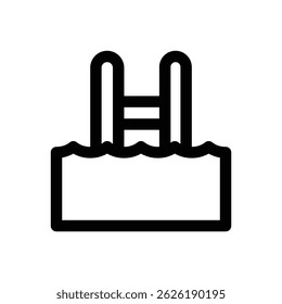 Swimming pool. Editable stroke vector icon.