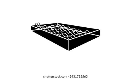 swimming pool emblem , black isolated silhouette