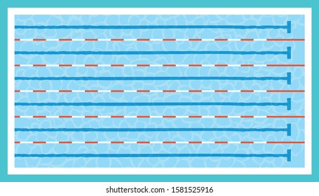 Swimming Pool Field Top View, Background Texture Vector Illustration