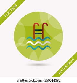 swimming pool flat icon with long shadow,eps10