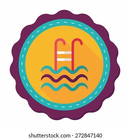 swimming pool flat icon with long shadow,eps10