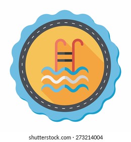 swimming pool flat icon with long shadow,eps10