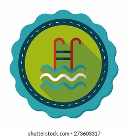 swimming pool flat icon with long shadow,eps10