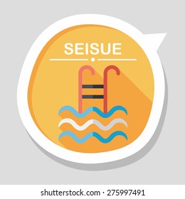 swimming pool flat icon with long shadow,eps10
