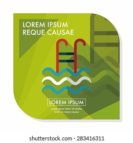 swimming pool flat icon with long shadow,eps10