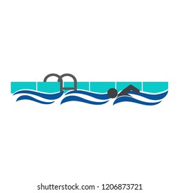 Swimming pool flat icon. Vector illustration.