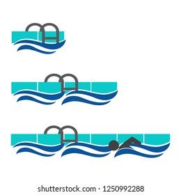 Swimming pool flat icon. Vector illustration.