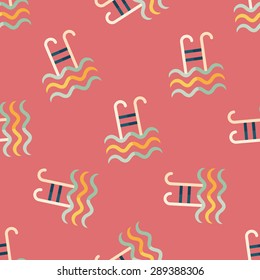 swimming pool flat icon,eps10 seamless pattern background