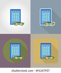 swimming pool flat icons vector illustration isolated on background