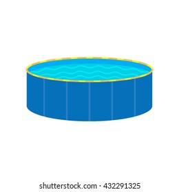 Swimming pool in a flat style icon. Vector illustration for web