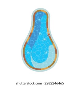 Swimming pool in flat style top view vector illustration