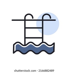 Swimming pool flat vector isolated icon. Graph symbol for travel and tourism web site and apps design, logo, app, UI