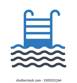 swimming pool glyph color vector icon
