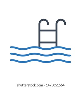 swimming pool glyph colour vector icon