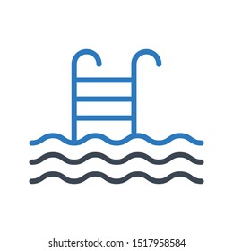 swimming pool glyph colour vector icon
