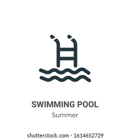 Swimming pool glyph icon vector on white background. Flat vector swimming pool icon symbol sign from modern summer collection for mobile concept and web apps design.