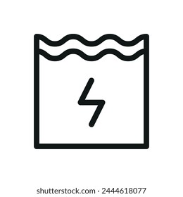 Swimming pool grounding isolated icon, swimming pool electricity vector symbol with editable stroke