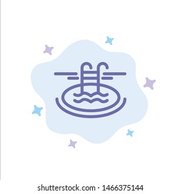 Swimming, Pool, Hotel, Serves Blue Icon on Abstract Cloud Background. Vector Icon Template background