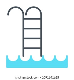 Swimming Pool Icon. 96x96 for Web Graphics and Apps.  Simple Minimal Pictogram. Vector