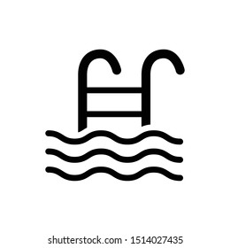 Swimming pool icon in black color