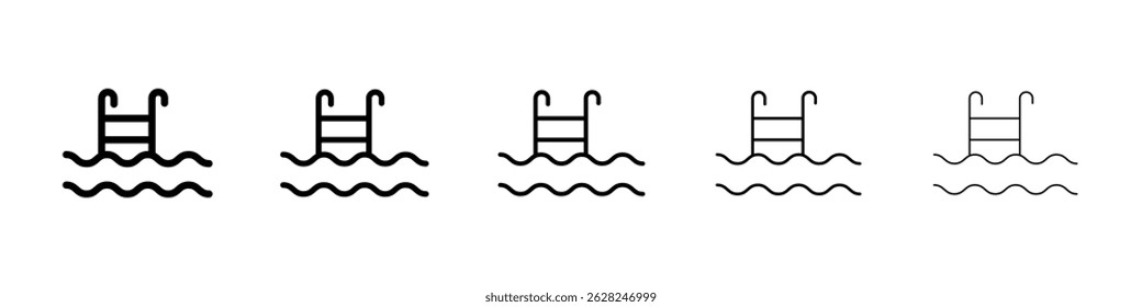 Swimming pool icon in black. Vector illustration for graphic design