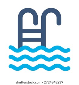 Schwimmbad Symbol blau flach Vektor Design Leiter Wasser Symbol Sommer entspannen Sport Freizeit Grafik Element Zeichen