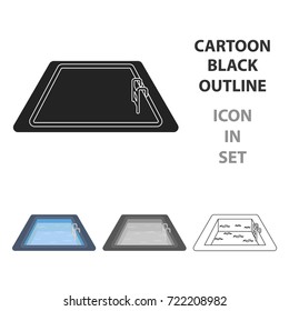 Swimming pool icon in cartoon style isolated on white background. Hotel symbol stock vector illustration.