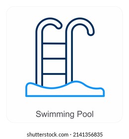 Concepto De Icono De Piscina Y Piscina