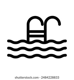 Swimming Pool icon design in filled and outlined style