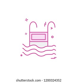 Swimming pool icon design vector