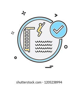 Swimming pool icon design vector