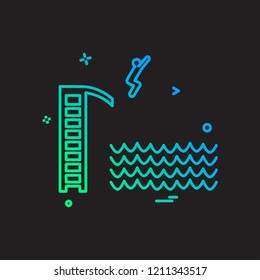 Swimming pool icon design vector