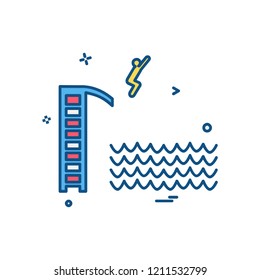 Swimming pool icon design vector