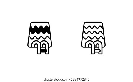 Swimming Pool icon design with white background stock illustration