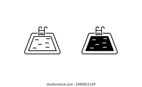 Swimming Pool icon design with white background stock illustration