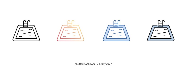 Swimming Pool icon design with white background stock illustration