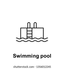 Swimming pool icon. Element of summer holiday icon. Thin line icon for website design and development, app development. Premium icon